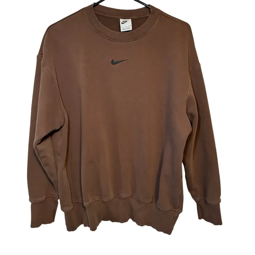 Nike Center Swoosh Pullover Sweatshirt Brown Size Small (S/P/CH)